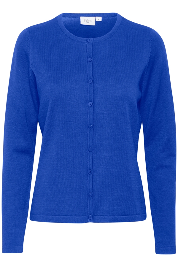 Saint Tropez Cardigan - MilaSZ R-Neck Cardigan, Greek Blue