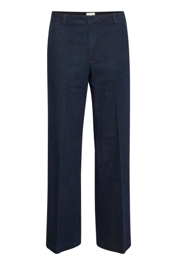 My Essential Wardrobe Bukser - LaraMW Pant 115, Dark Blue Un-Wash