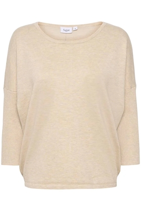 Saint Tropez Strik - MilaSZ R-Neck Pullover, Jojoba Melange