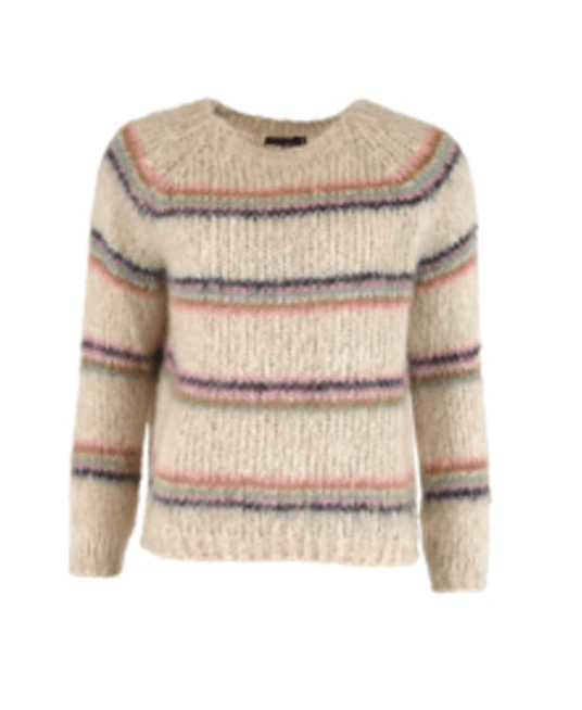 Bering strædet Profeti mynte Black Colour Strik - Tilde Knit Sweater, Cream