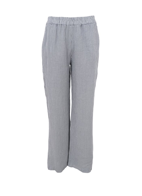 Black Colour Buks - 40570 BCMelina Wide Linen Pant, Northern Grey